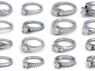 3DM 37 ENGAGEMENT RING FILES 3D Model Pack