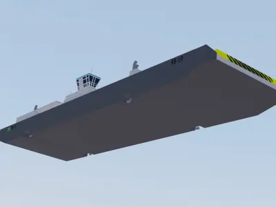 Balsa Ferry Santos Brazil Low-poly 3D model