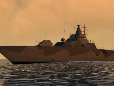 Visby military ship Low-poly 3D model