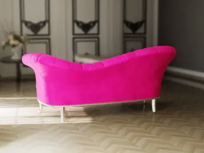 Furniture Sofa Chaise Lounge Low-poly 3D model