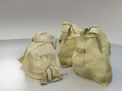 Potato Produce Sacks PBR Asset 3D model