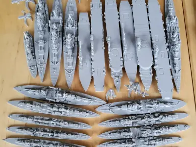 British Miniature WWII Warship Collection 3D print model