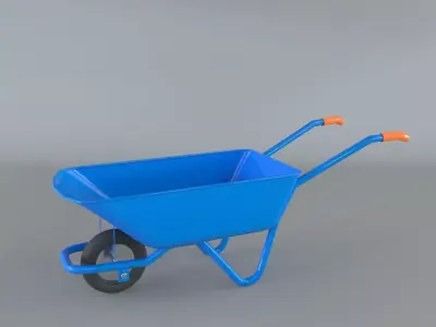wheelbarrow Low-poly 3D model shop