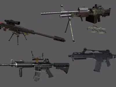 Weapons Pack Low-poly 3D model get