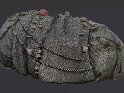 Fishing Nets Pile for Marine Setting Low-poly 3D model