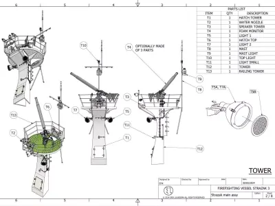 Firefighting boat Strazak 3 Part 6 of 6 group T 3D print model