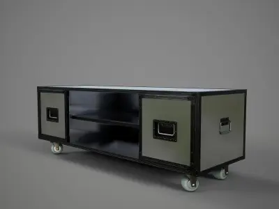 Sideboard PBR Game Ready industrial style tv stand on wheels Low-poly 3D model purchase