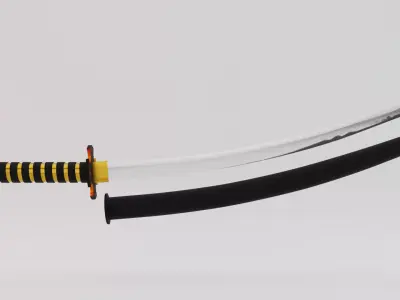 Katana samurai sword Free 3D model 3