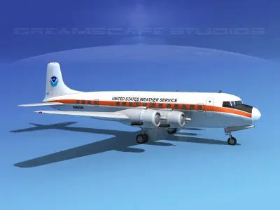 Douglas DC-6 US Weather Bureau 3D model