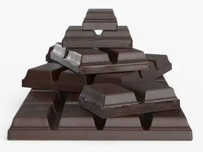 Dark and White Chocolate Set Low-poly 3D model