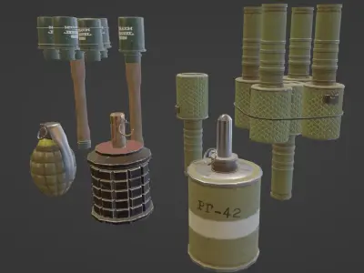 WW2 Explosive Pack Low-poly 3D model