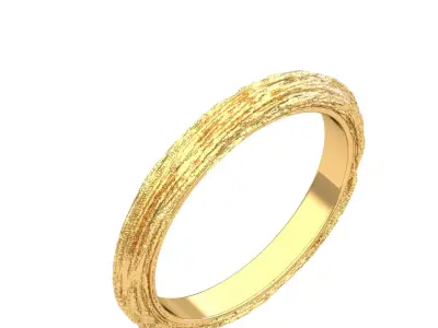 tree bark ring band 3D print model
