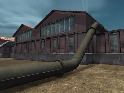 Pipe construction set Low-poly 3D model