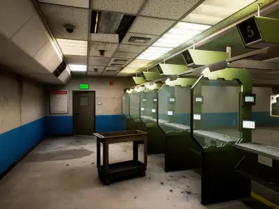 Shooting Range Low-poly 3D model 2