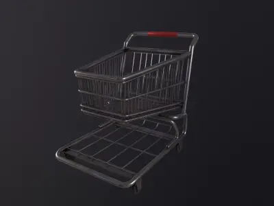 Shopping Cart 3D Model Low-poly 3D model