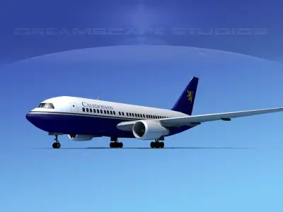 Boeing 767-100 British Caledonia 3D model