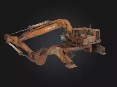 Rusty Excavator  Heavy Machinery with a Weathered Past 3D model