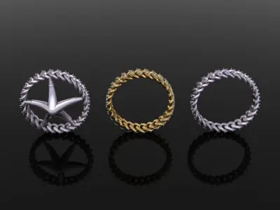 Cuban Link Diamond Band Ring SIZE 8 3D print model