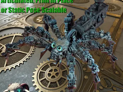 Steampunk Jumping Spider 3D print model