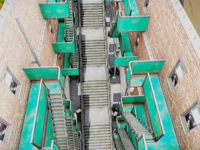 Joker Stairs Scenario Baked AR VR Ready Low-poly 3D model