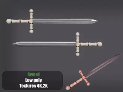 Royal Sword Low-poly 3D model