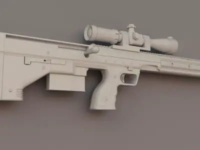 DTA SRS Sniper Low-poly 3D model