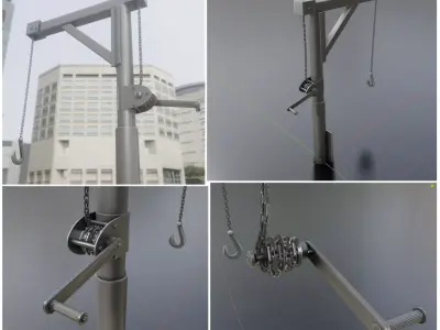 Animated Metal Hand Crane Low-Poly Version Low-poly 3D model