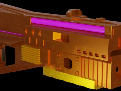 Low poly Cyber Gun designed by me 3D model