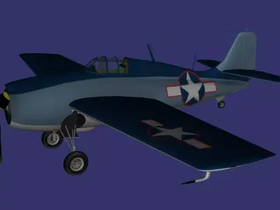 Grumman F4F Wildcat Free low-poly 3D model
