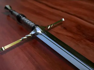 Steel Sword Low-poly 3D model buy