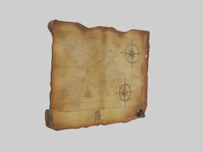 Treasuremap Model Low-poly 3D model