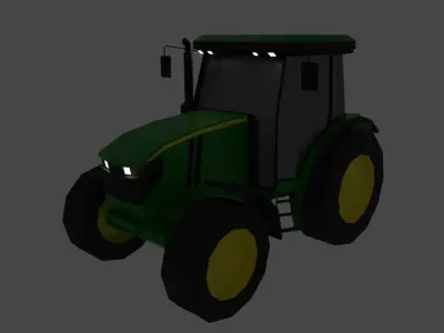 John Deere Tractor Low Poly Low-poly 3D model