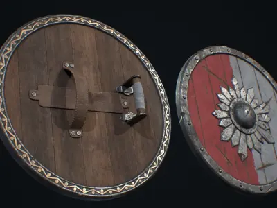 Medieval Weapon Shield -PBR- Game Ready Low-poly 3D model