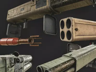 M202 FLASH  rocket launcher  Low-poly 3D model