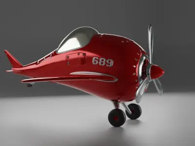 Code 689 Dolphin Cartoon Plane Low-poly 3D model