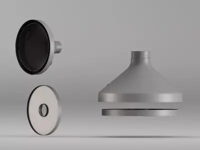 001670 Fireplace Cone and Components High-Resolution 3D Scan 3D print model