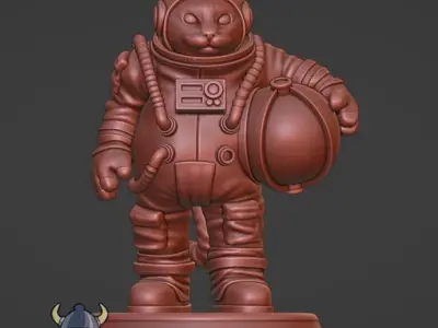 Cosmonaut Cat 3D print model