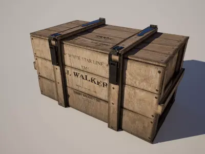Wooden Military Freight Crate Low-poly 3D model