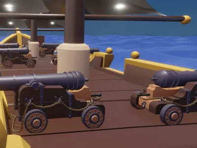 LowPoly pirate ship Low-poly 3D model purchase
