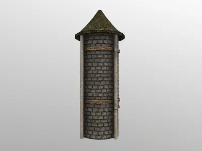  Medieval Grain Silo Low-poly 3D model