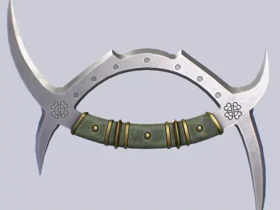 Deer horn knife Low-poly 3D model