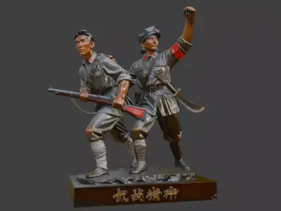 Military sculpture warrior  military battle war hero  soldier 3D print model get