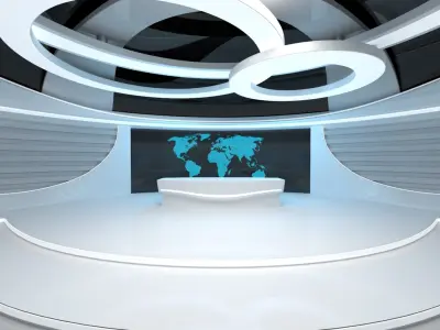 Sci-Fi Futuristic News Studio 3D model