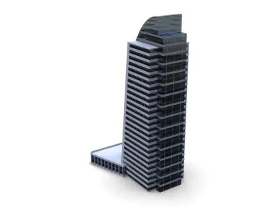 Hotel Building Low-poly 3D model