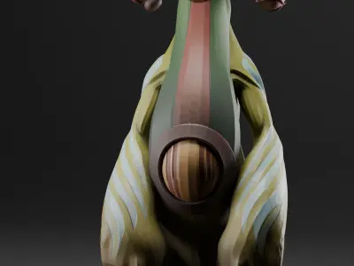 Ancient Jungle Sentinel Stylized Guardian Creature 3D Model 3D print model