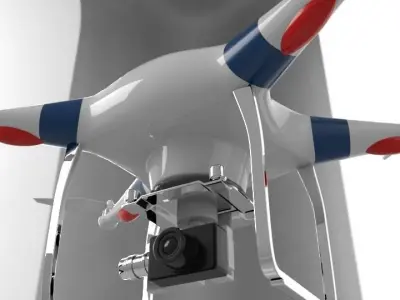 Drone flying in air Low-poly 3D model
