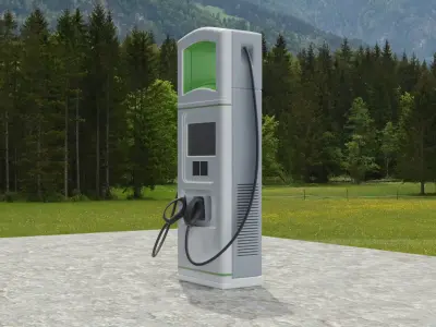 EV charging station 3D model