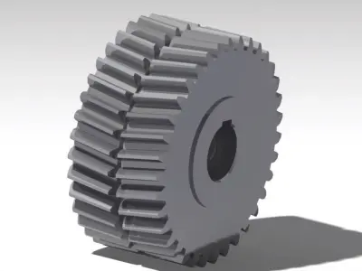 Cylindrical gear teeth with arrow Free 3D model