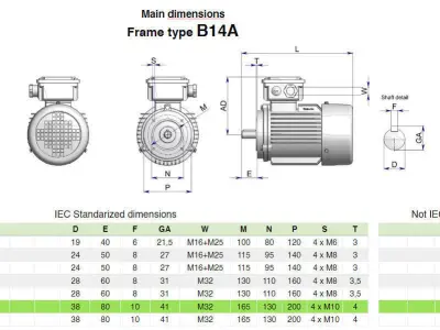 132S B14a IEC electric motor - 3D CAD model 3D model