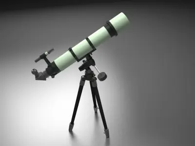 telescope copper copper telescope space science equipment  3D model